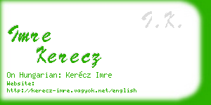 imre kerecz business card